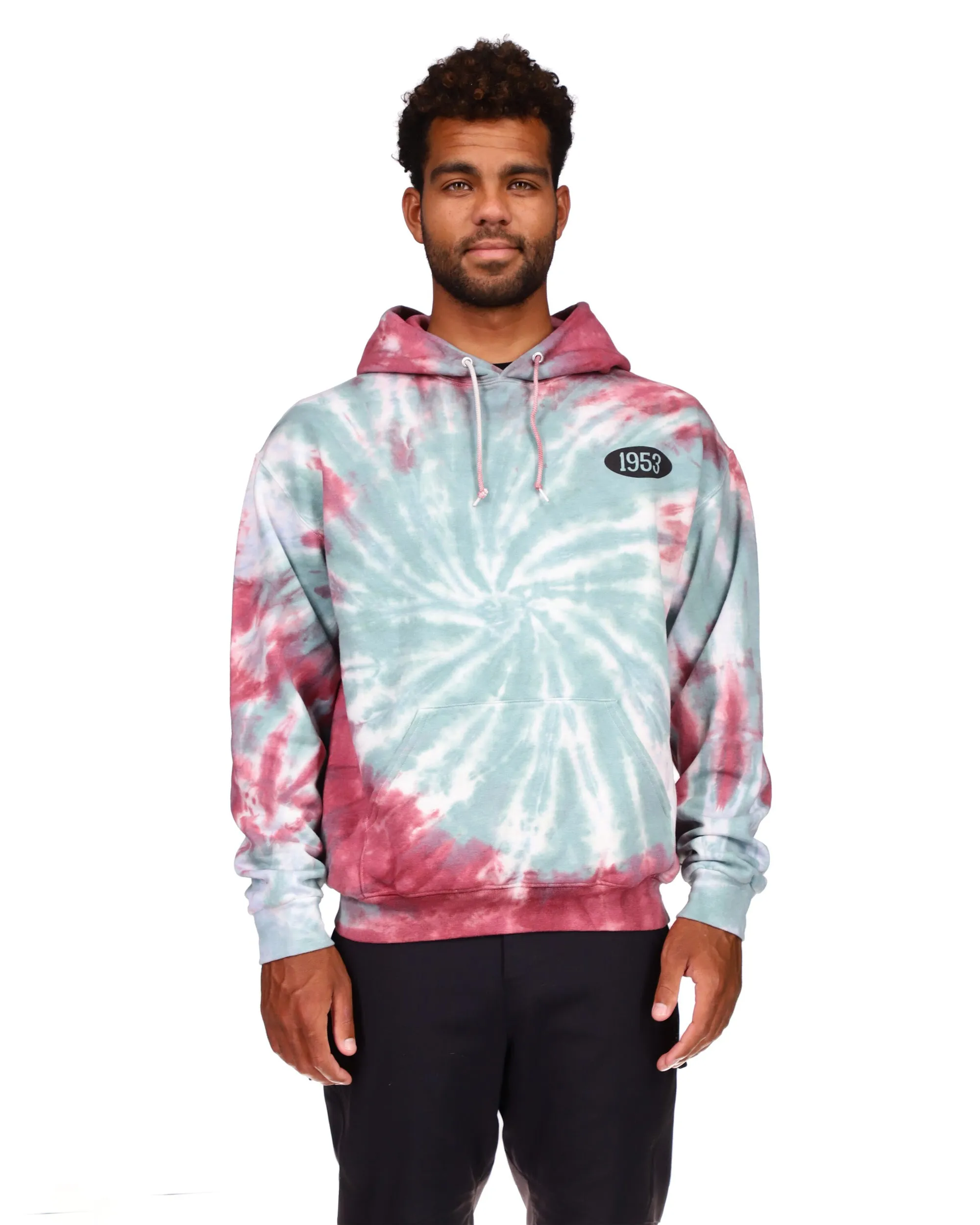 1953 Tie-Dyed Fleece Pullover Hoodie - Jade