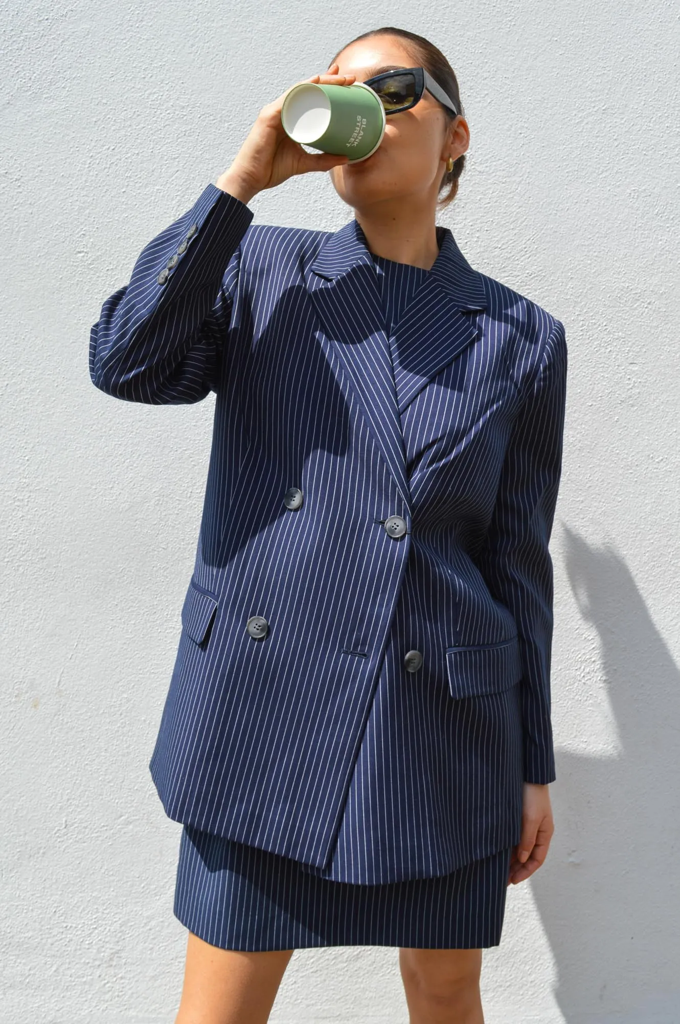 2NDDAY Herman Dark Blue Pinstripe Blazer