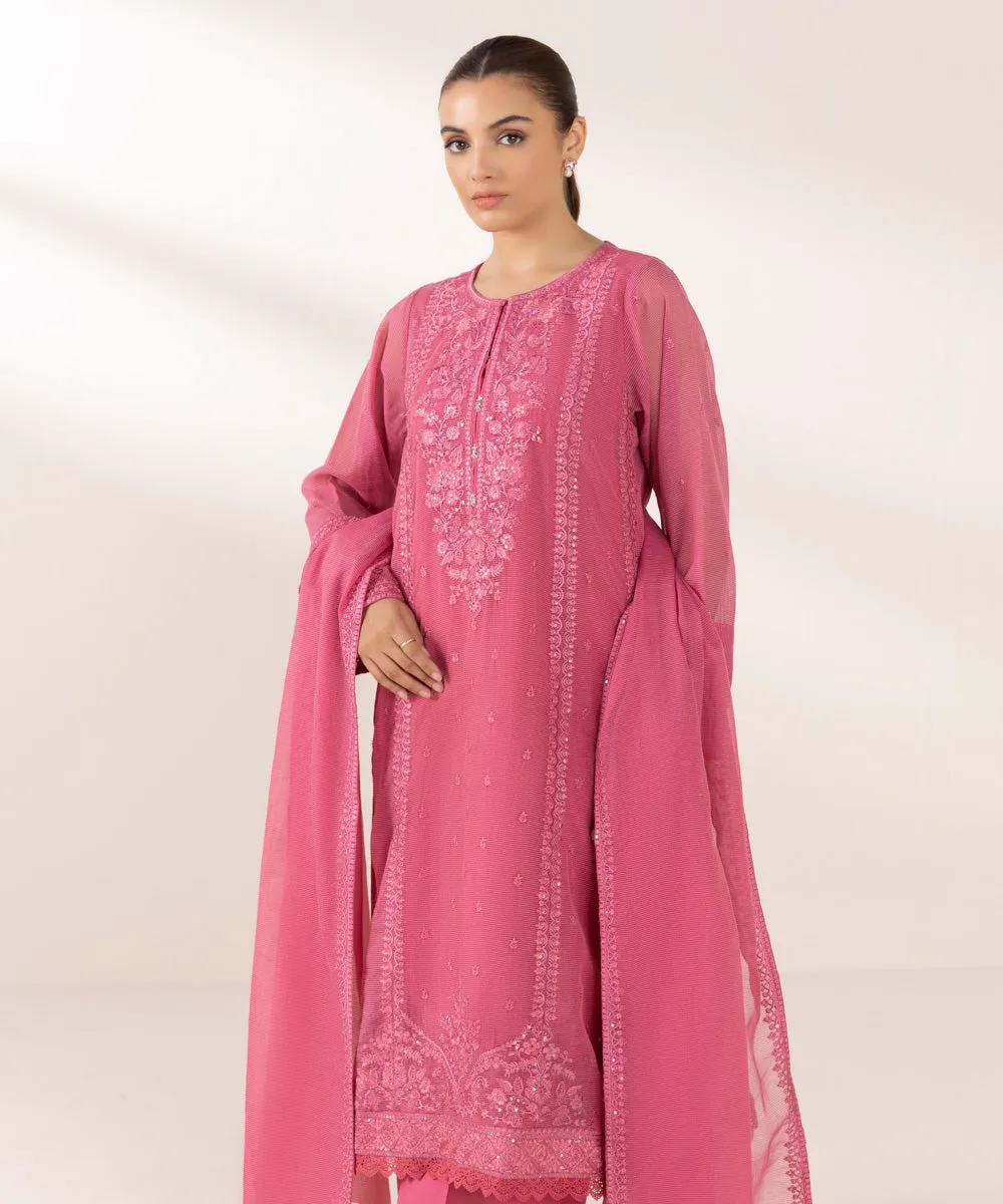 3 Piece - Embroidered Karandi Suit