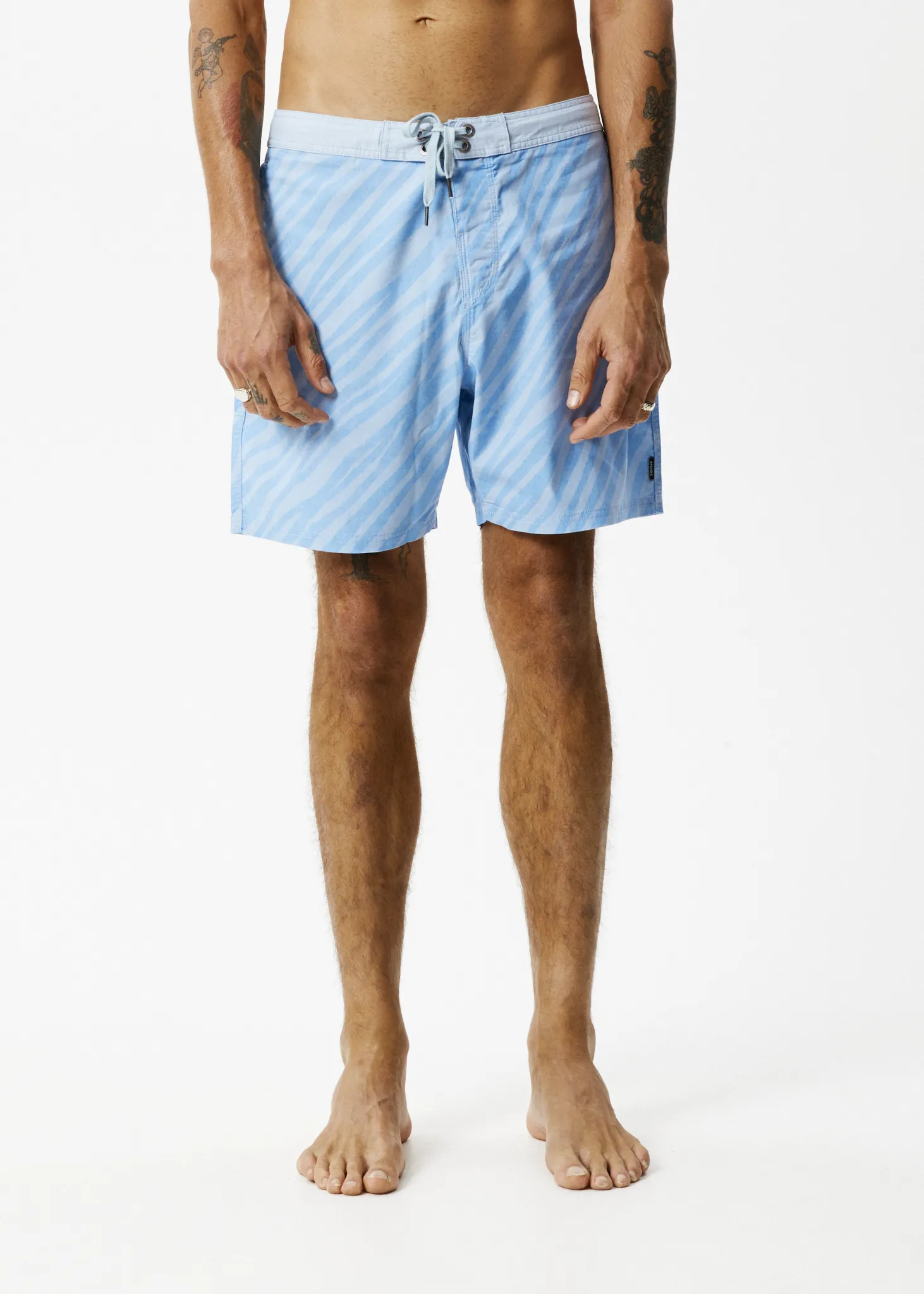 AFENDS Mens Atmosphere - Fixed Waist Boardshorts - Powder Blue