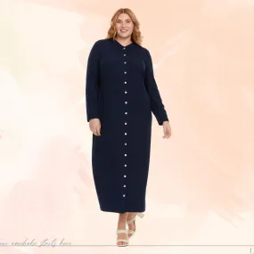 Alexa PLUS Dress Solid Navy Rib