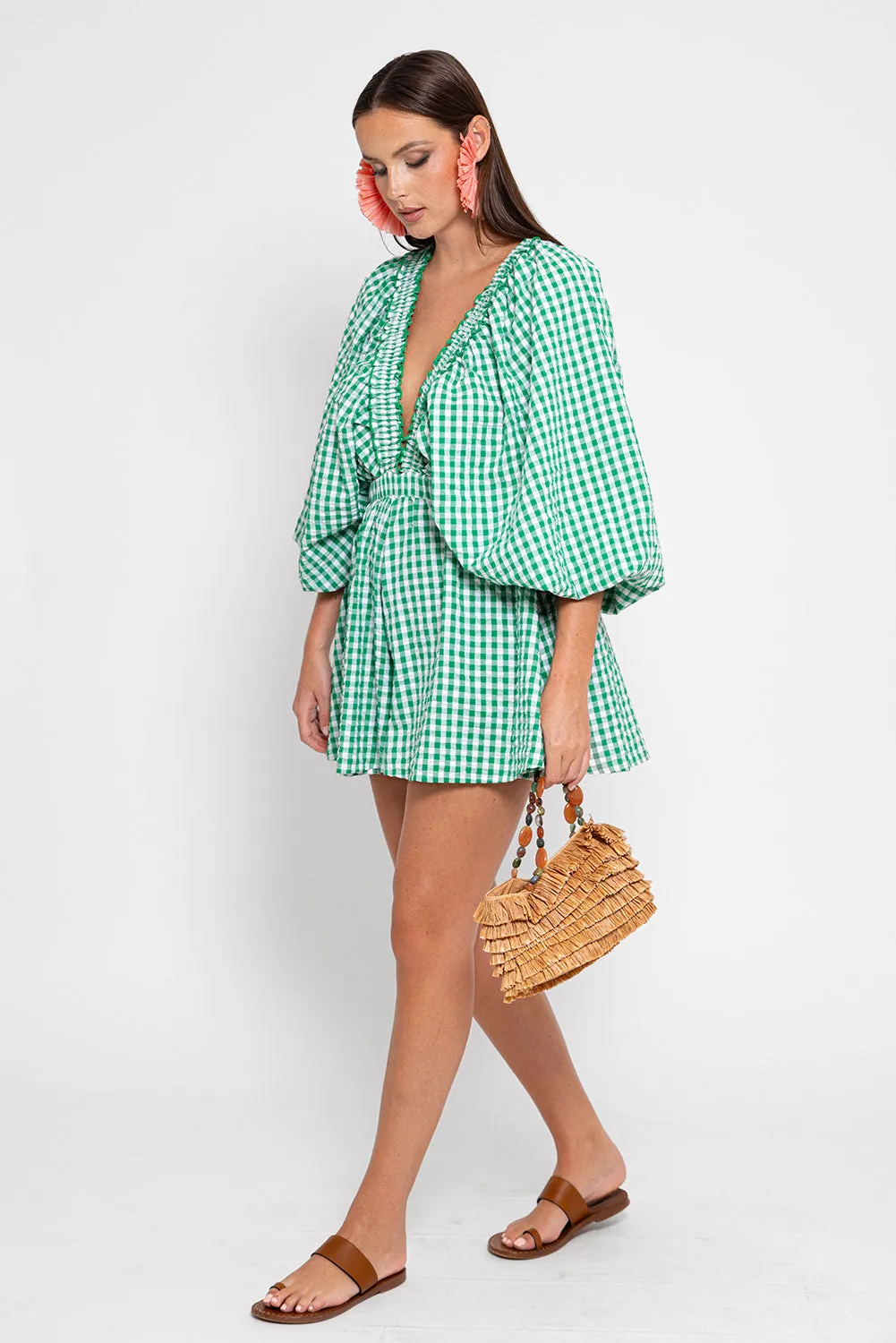 ALICIA JUMPSUIT GINGHAM GREEN