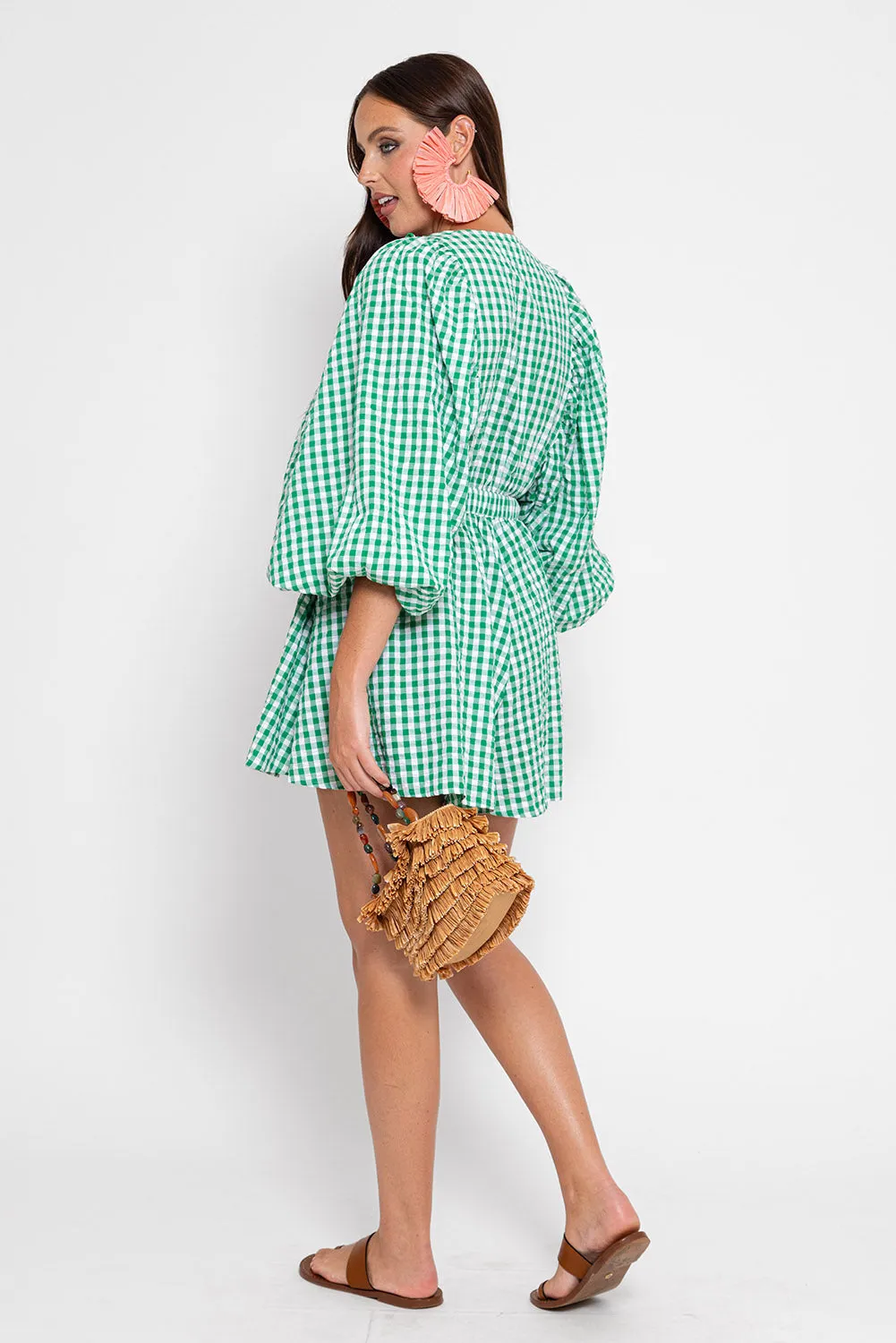 ALICIA JUMPSUIT GINGHAM GREEN