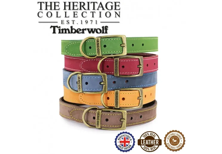 Ancol - Timberwolf Leather Collar - Mustard - Size 7