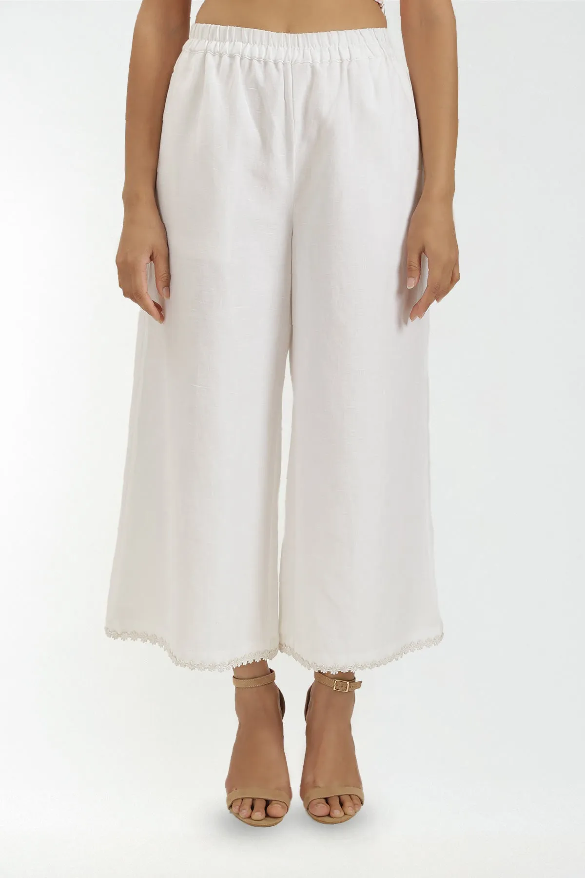 Aria White Flared Pants