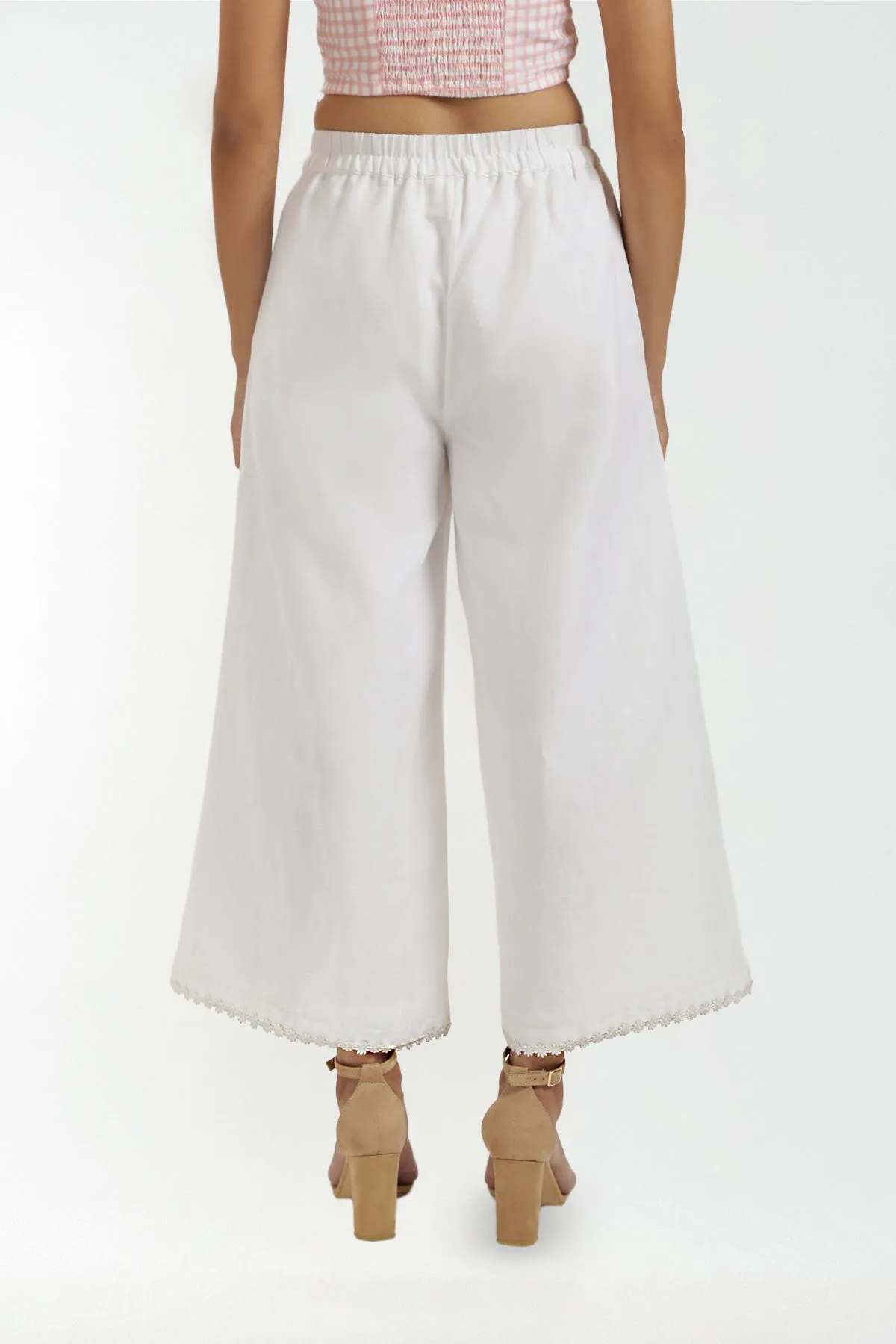 Aria White Flared Pants