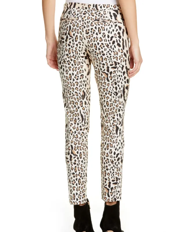 ATM Leopard Print High-Waist Slim Pants