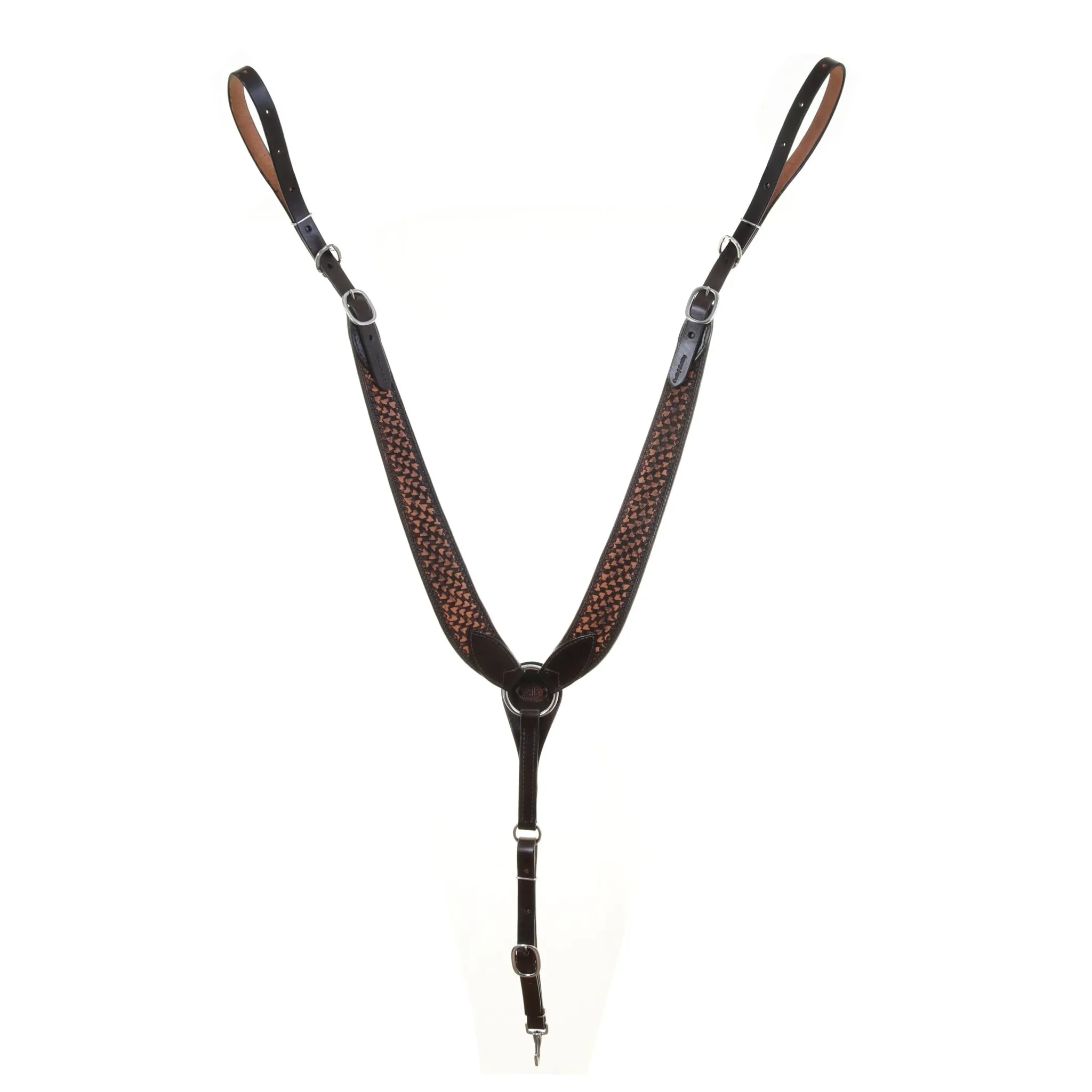 BC1122 - Brown Vintage Tooled Pulling Collar