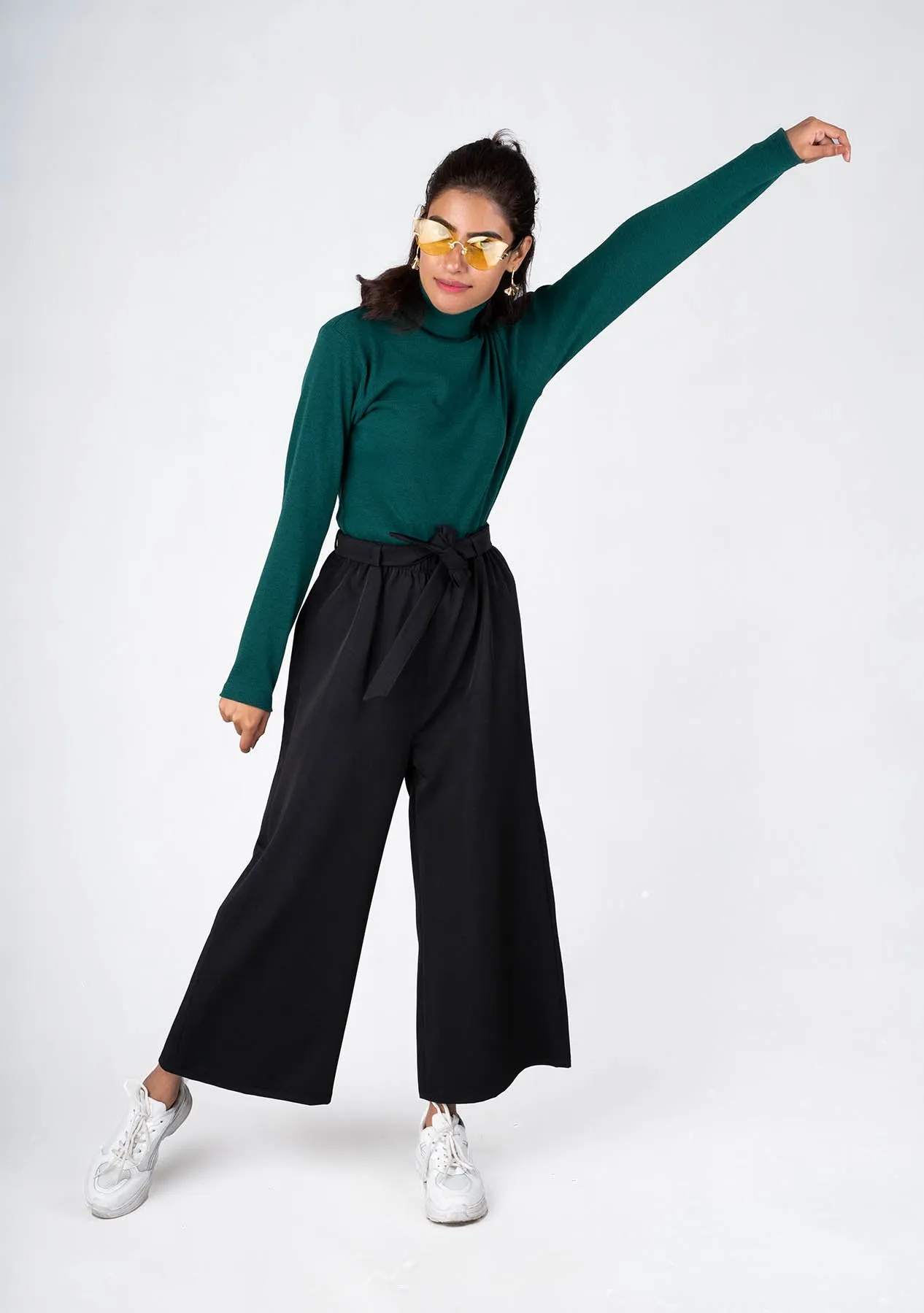 Belted Culotte - black