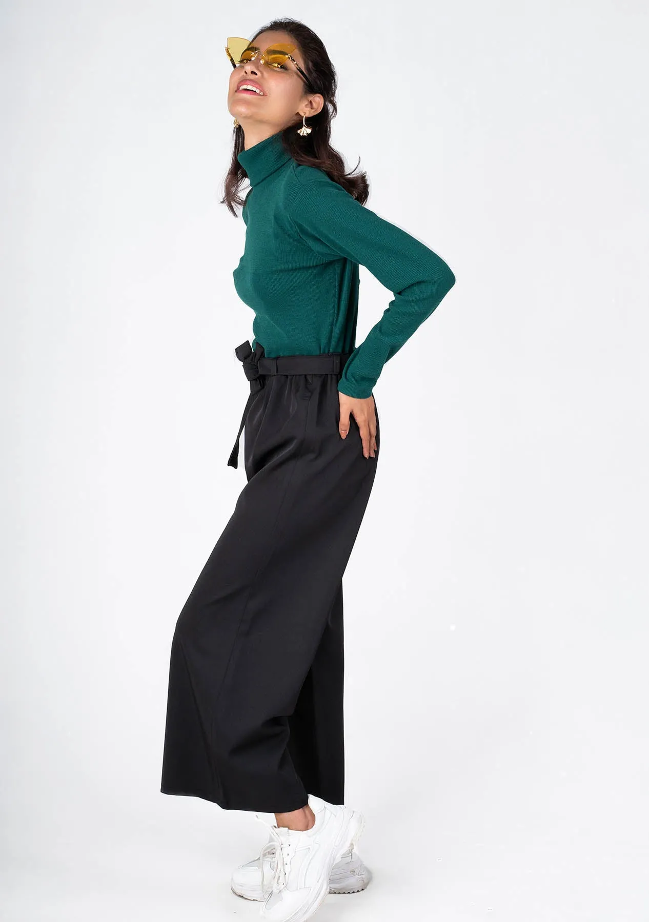 Belted Culotte - black