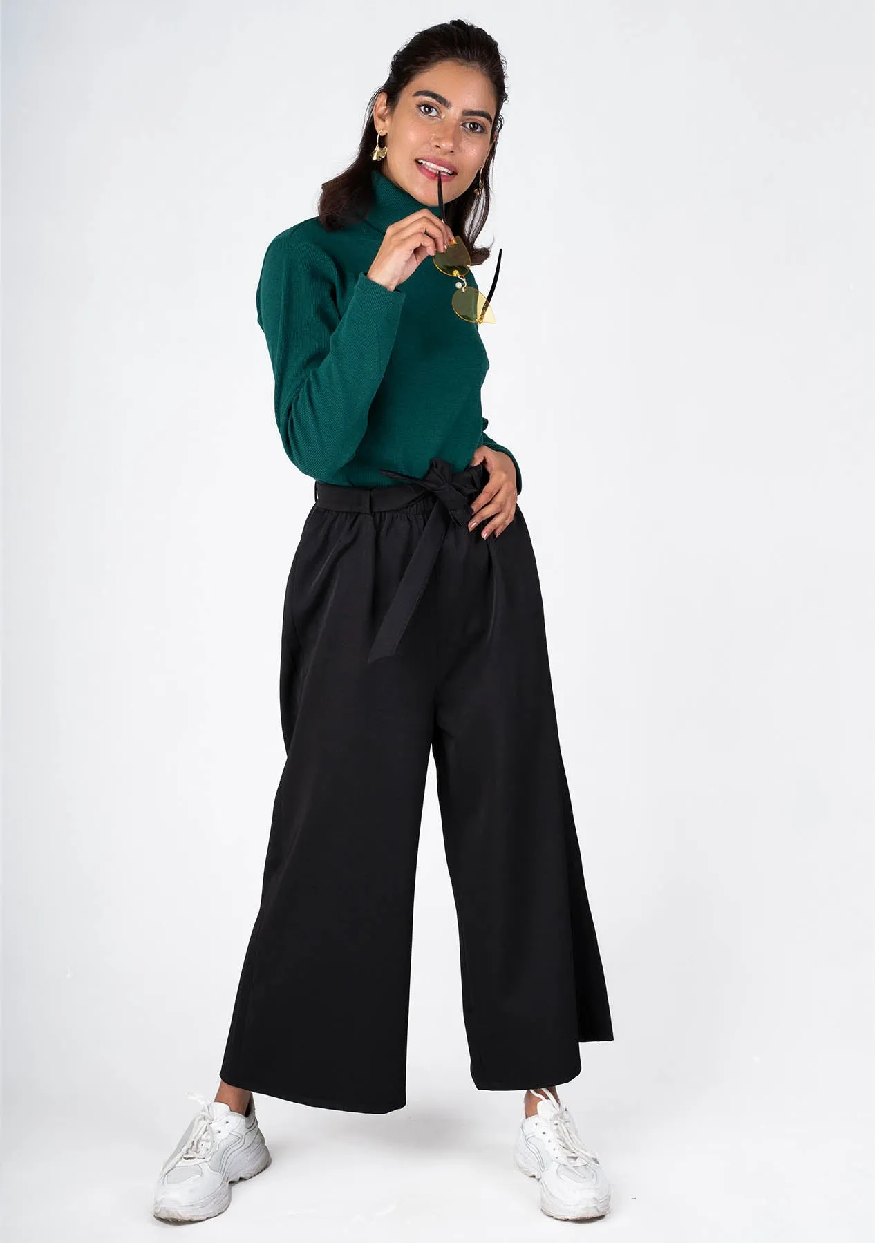 Belted Culotte - black