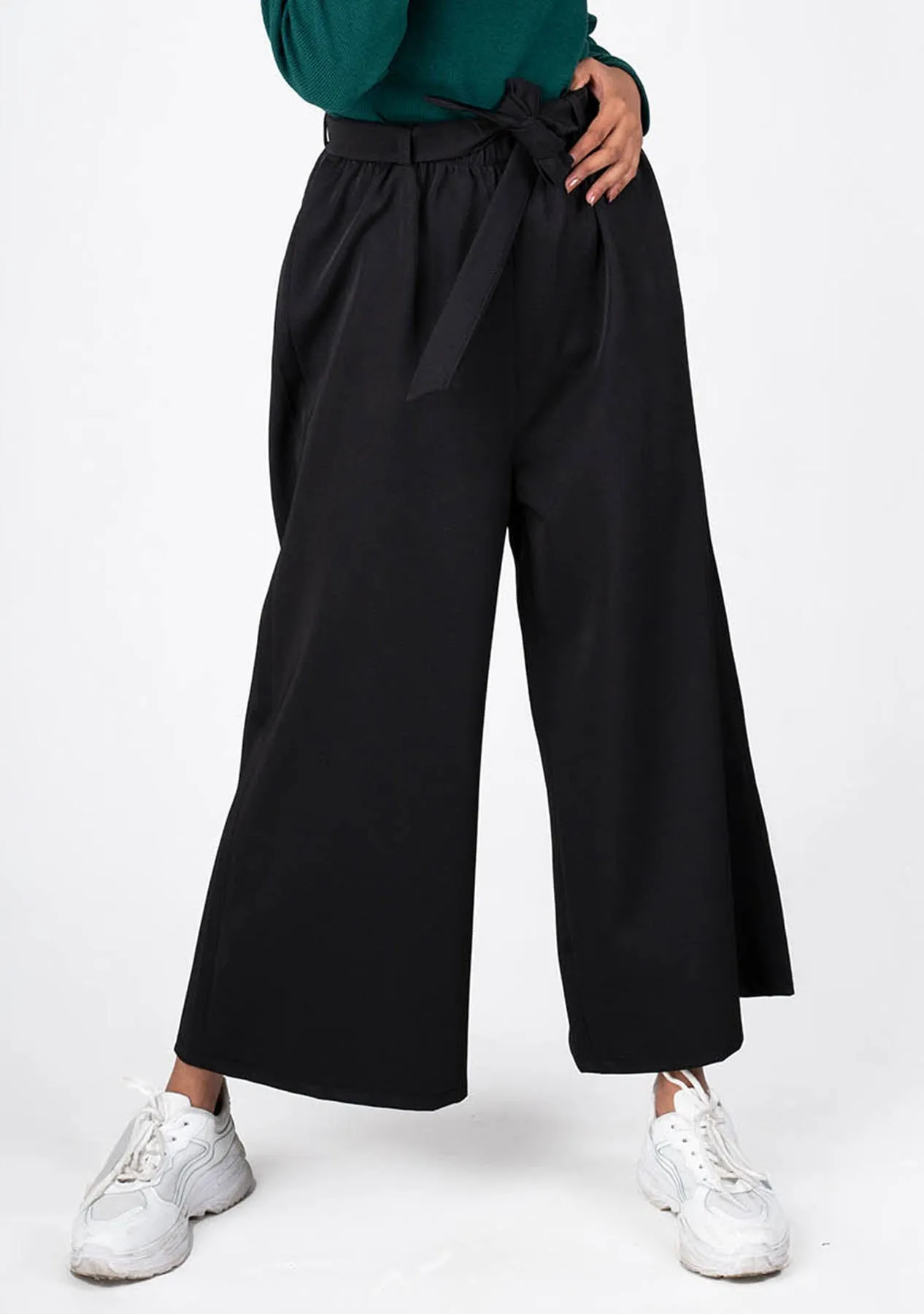 Belted Culotte - black