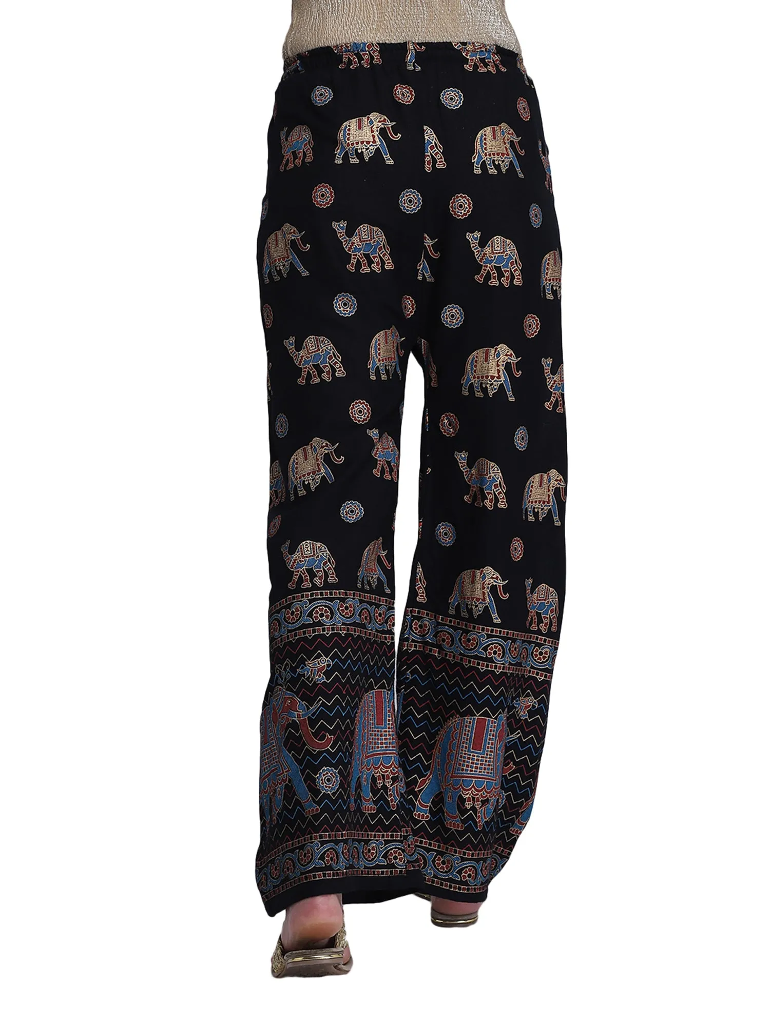 Black printed palazzo pant