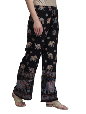 Black printed palazzo pant