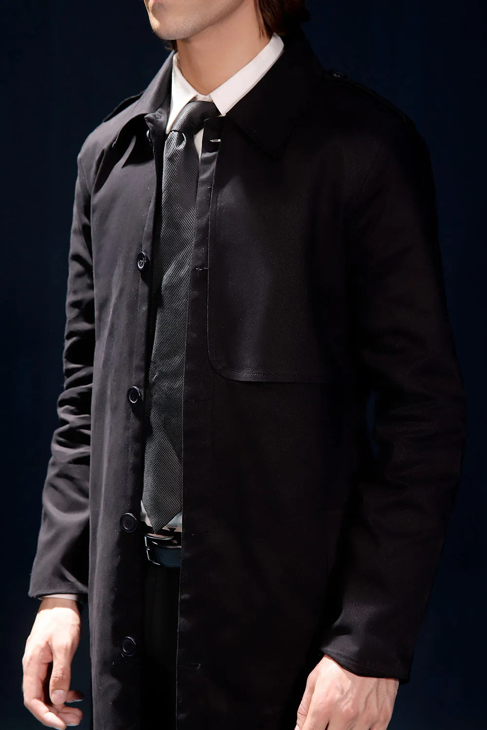 Black Technical Trench Coat