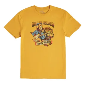 BRIXTON WILLIE NELSON AGAIN ROAD TEE TEXAS YELLOW