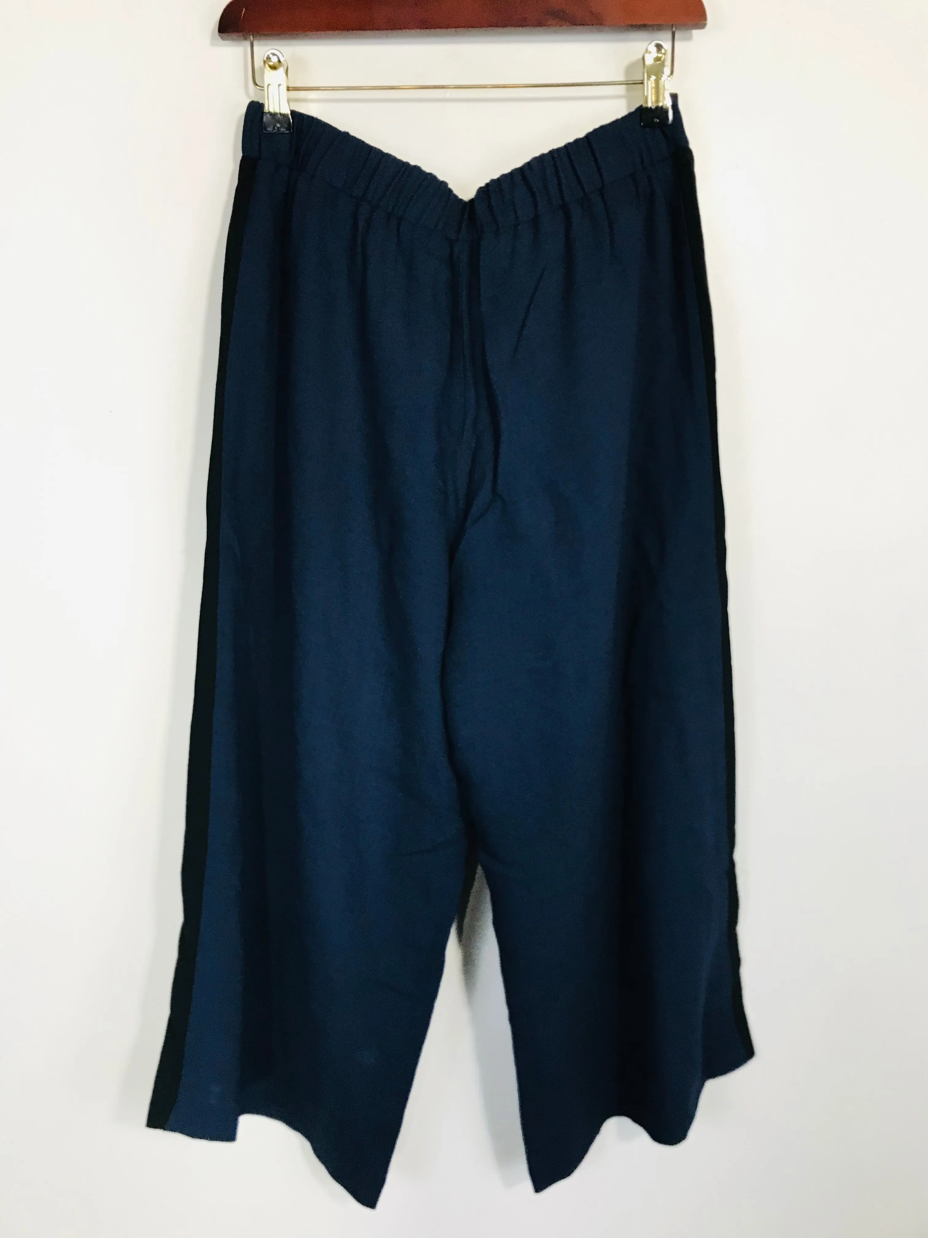 Brora Women's Wool Colour Block Culottes Trousers | UK12 | Blue