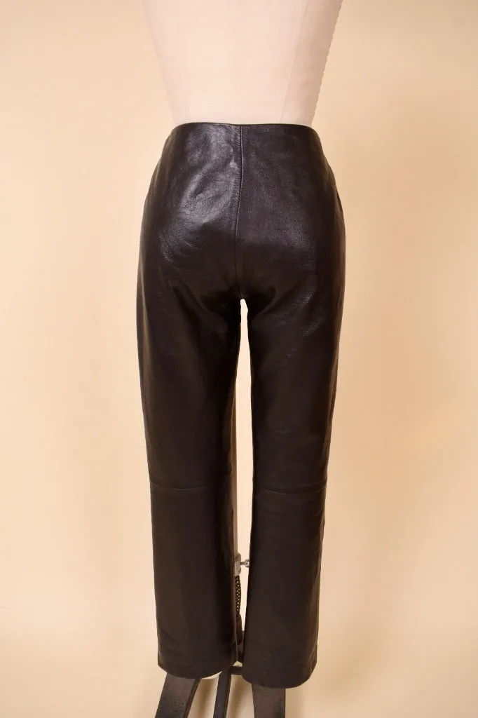 Brown Leather Pants By Identify, S