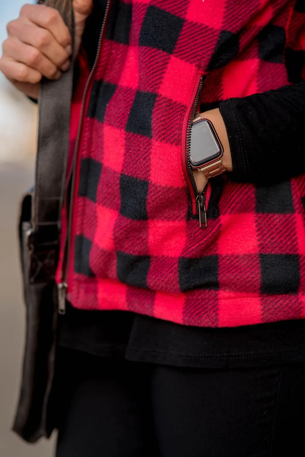 Buffalo Plaid Plush Vest