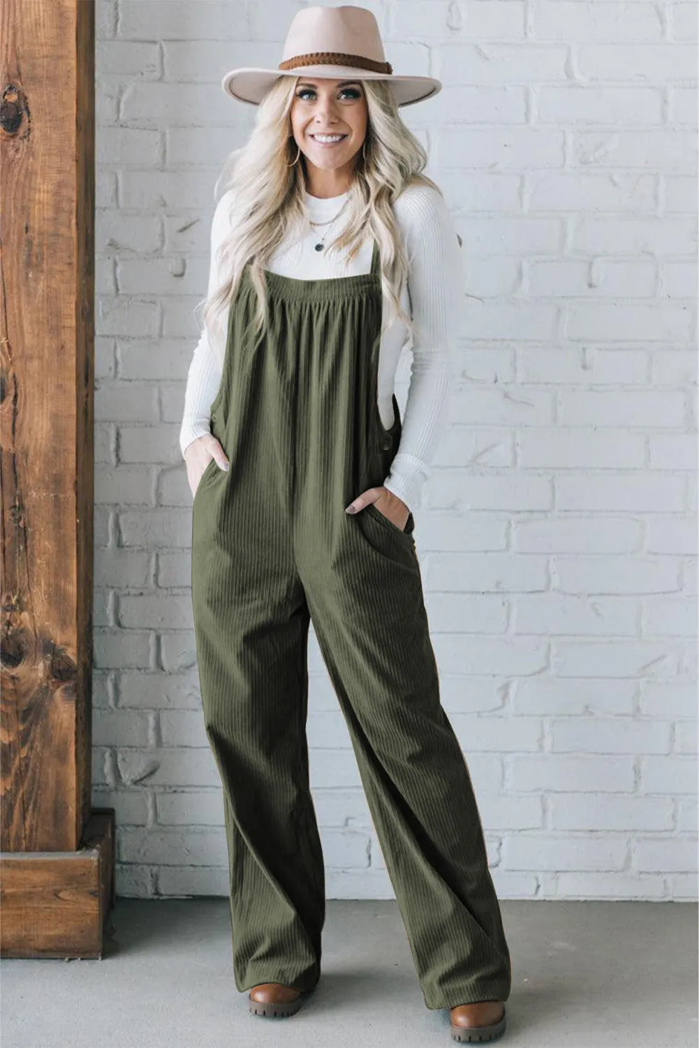 Camo Denim Jumpsuit with Patch Pockets, Traditional Fit Overalls with Straight Legs, Women's Denim Clothing