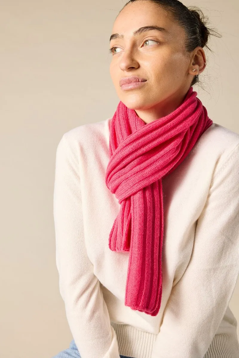 Cashmere Alex Rib Scarf in Watermelon