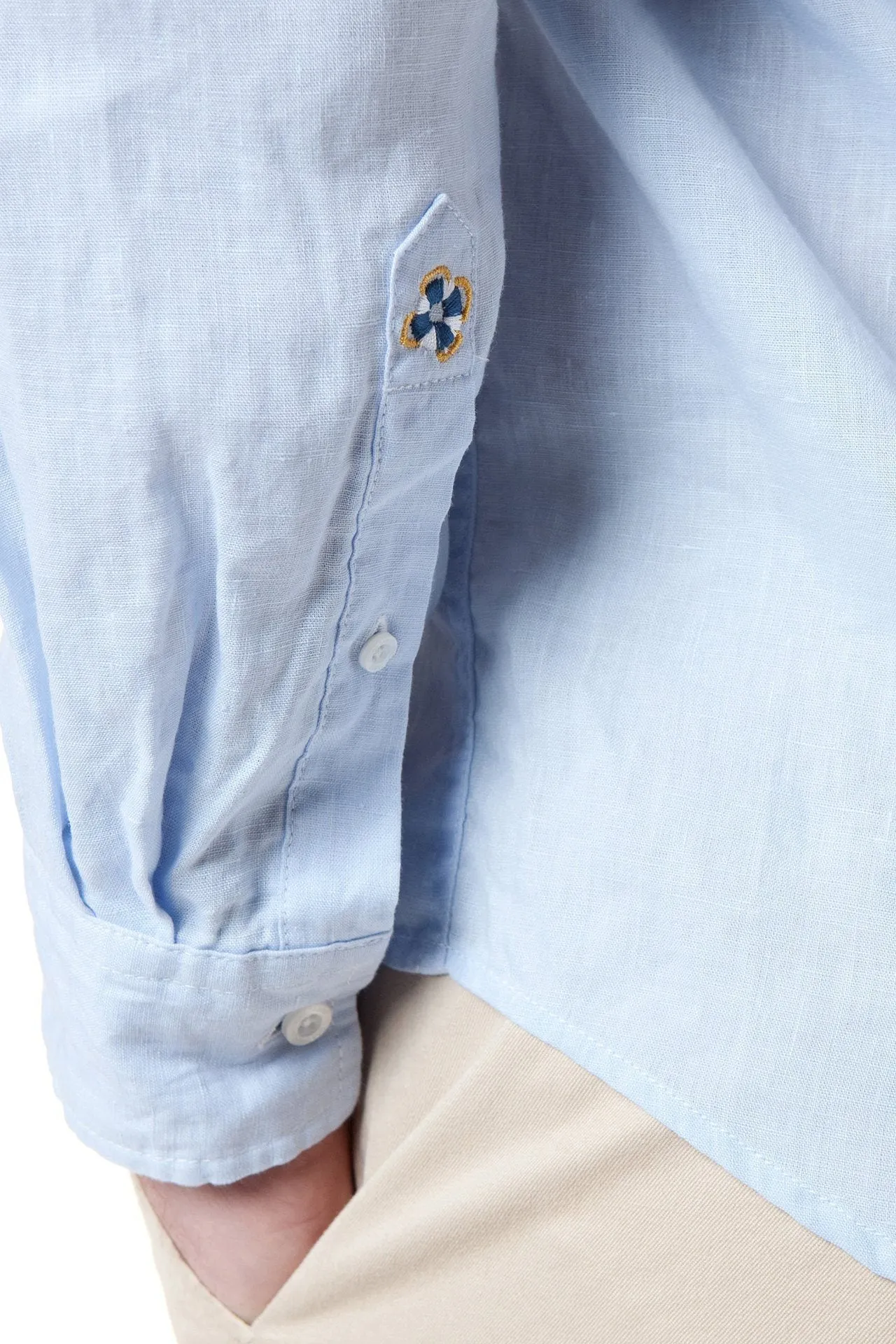 Chase Shirt Powder Blue Linen