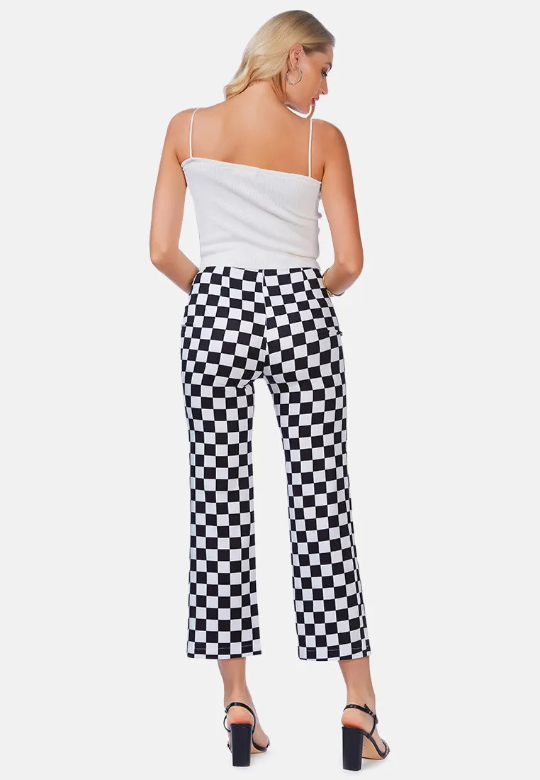 Checkerboard Culottes Pants