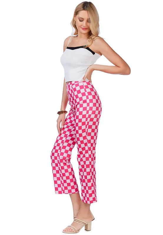 Checkerboard Culottes Pants