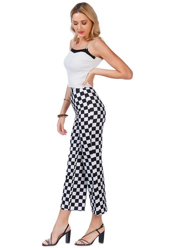 Checkerboard Culottes Pants