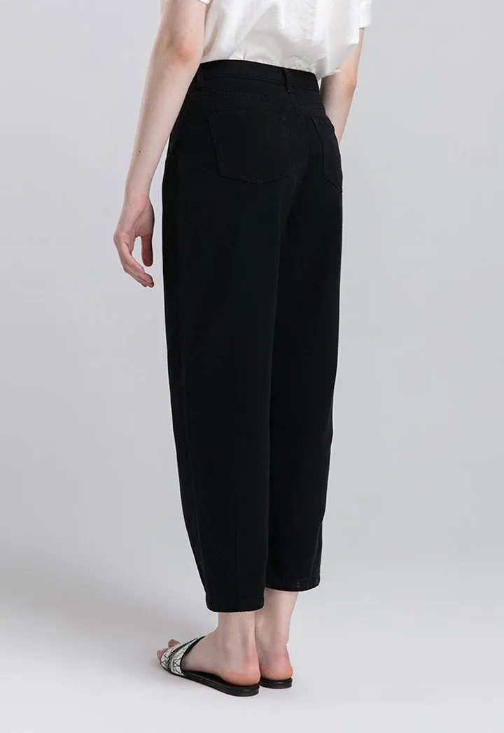 Choice High Waist Denim Carrot Pants Black