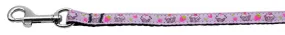 Cupcakes Nylon Ribbon Leash Purple 3-8 wide 6ft Long