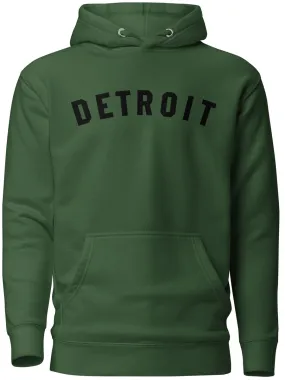 Detroit Classic Premium Pullover Unisex Hoodie - Green / Black