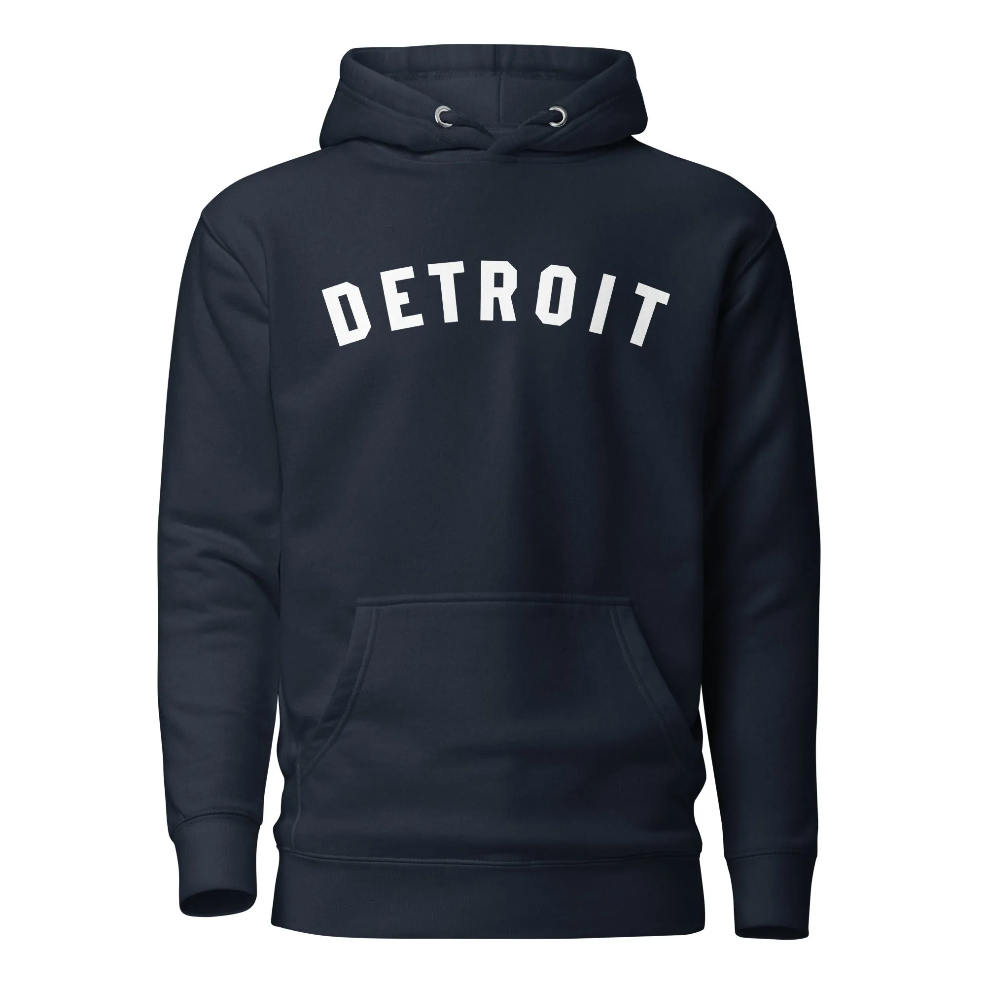 Detroit Classic Premium Pullover Unisex Hoodie - Navy / White