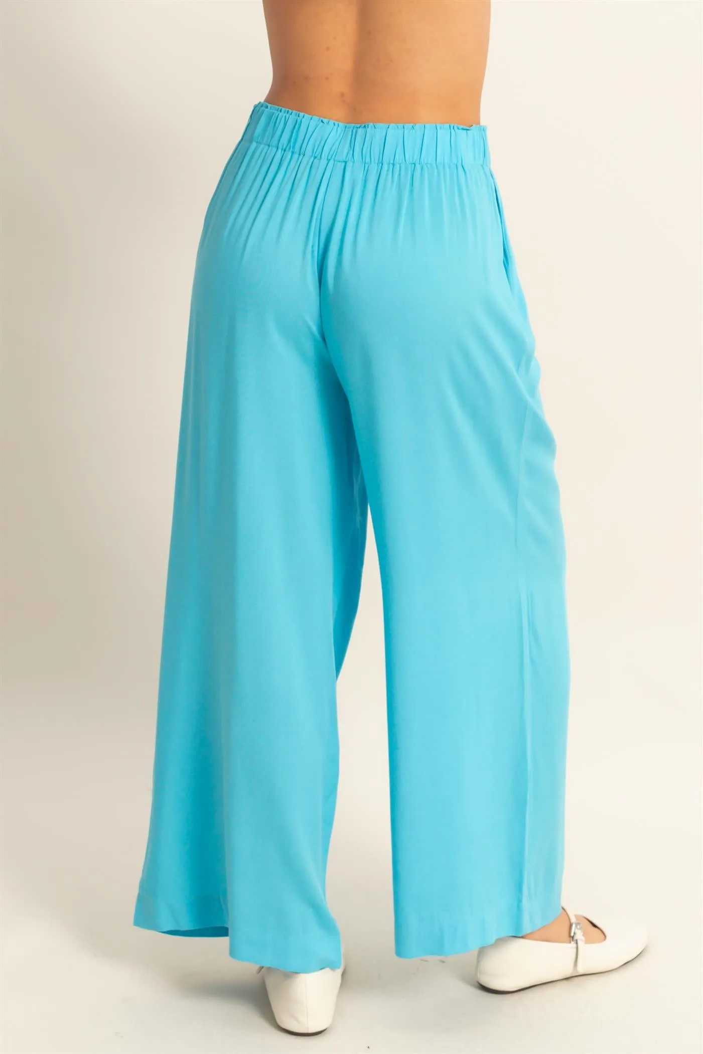 DZ25C192-High Waist Woven Wide Leg Pants