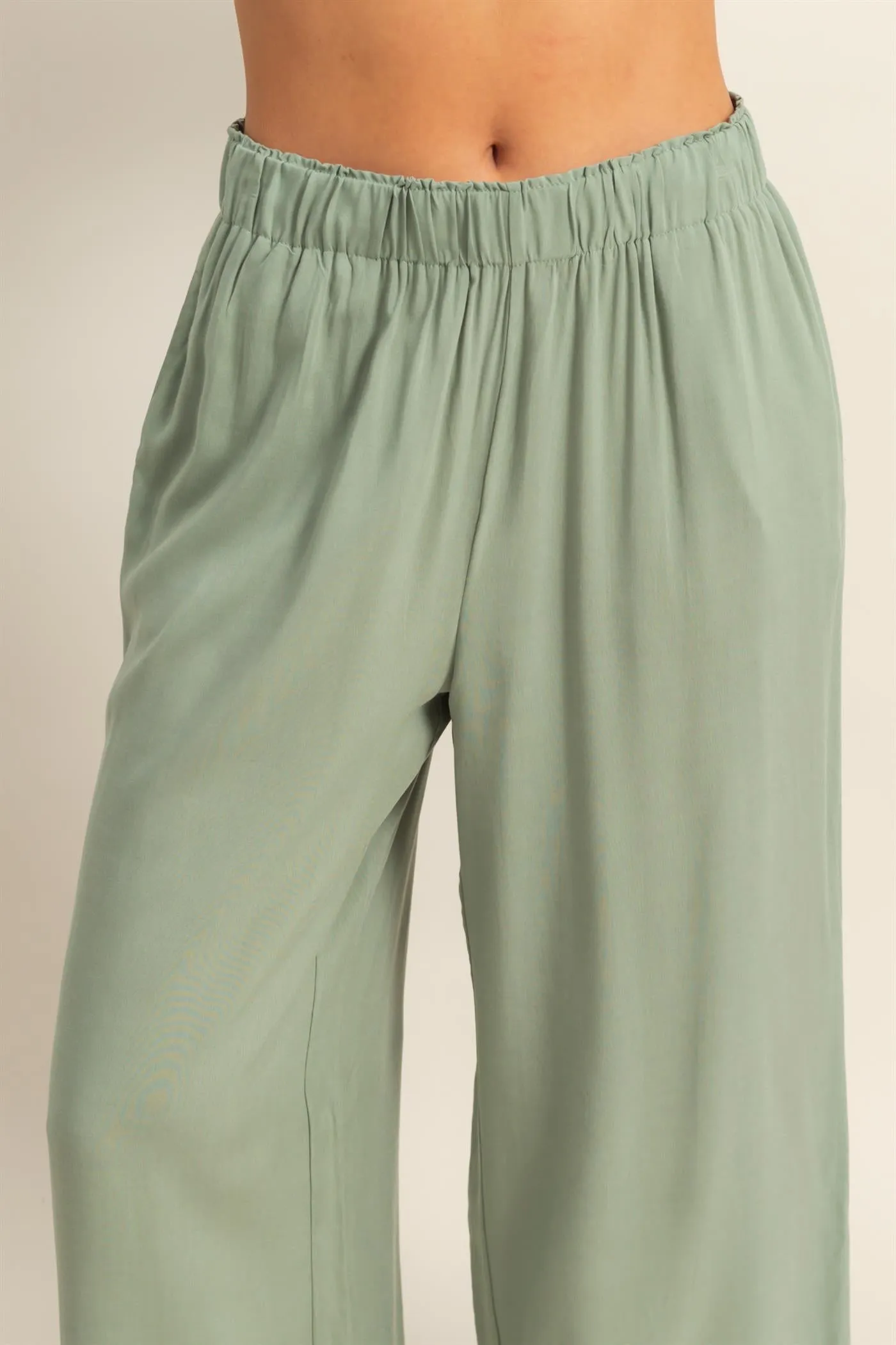 DZ25C192-High Waist Woven Wide Leg Pants