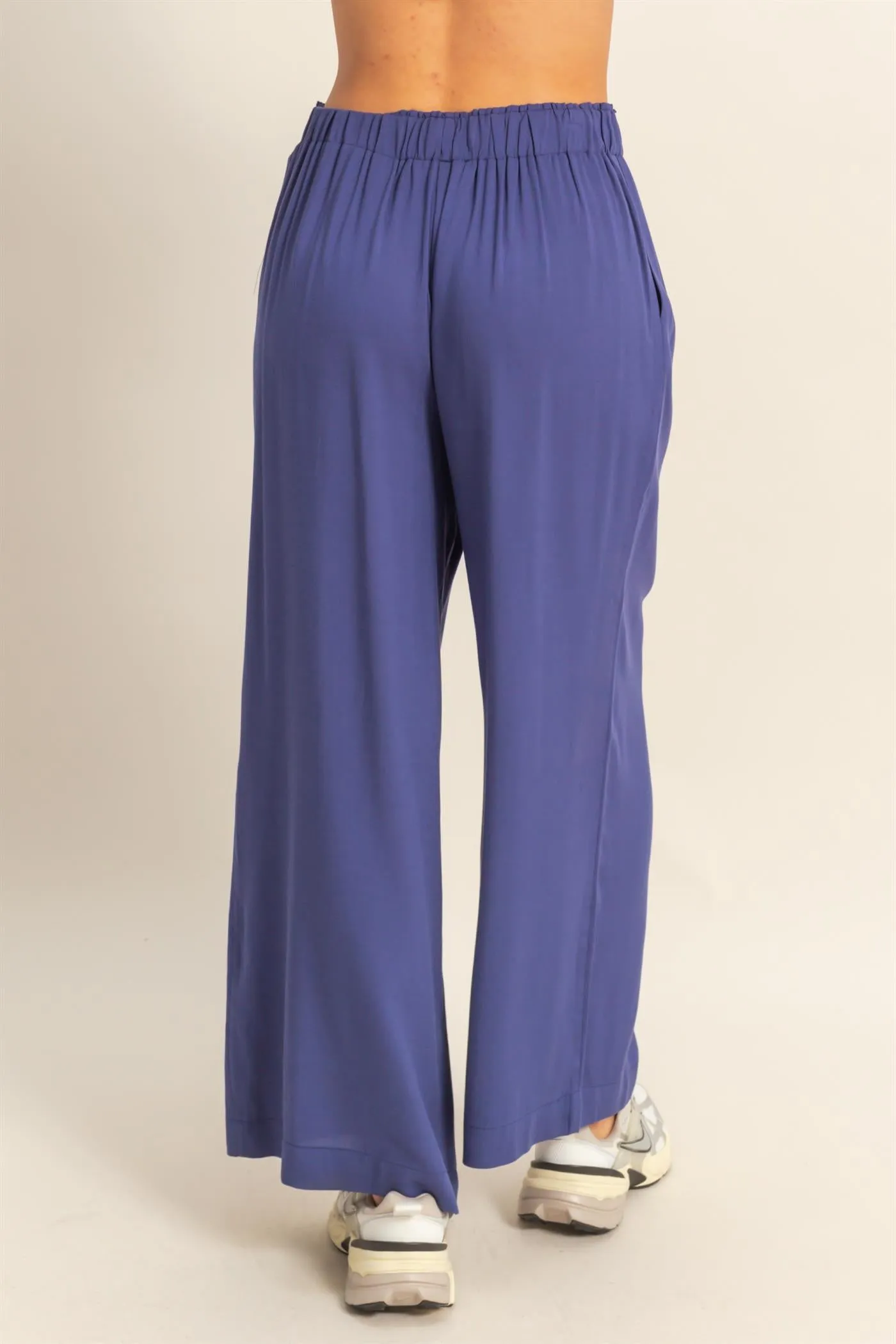 DZ25C192-High Waist Woven Wide Leg Pants