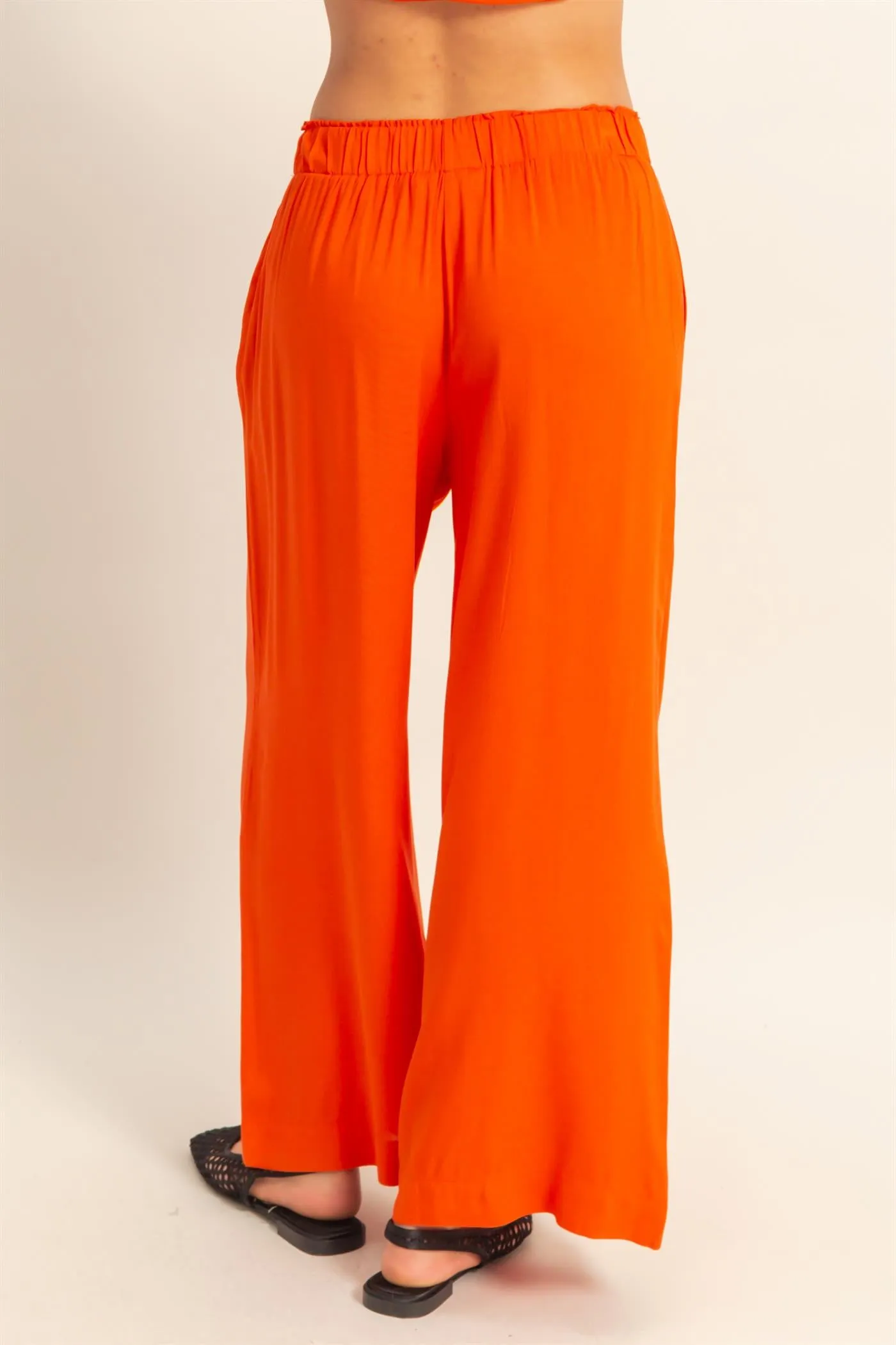 DZ25C192-High Waist Woven Wide Leg Pants