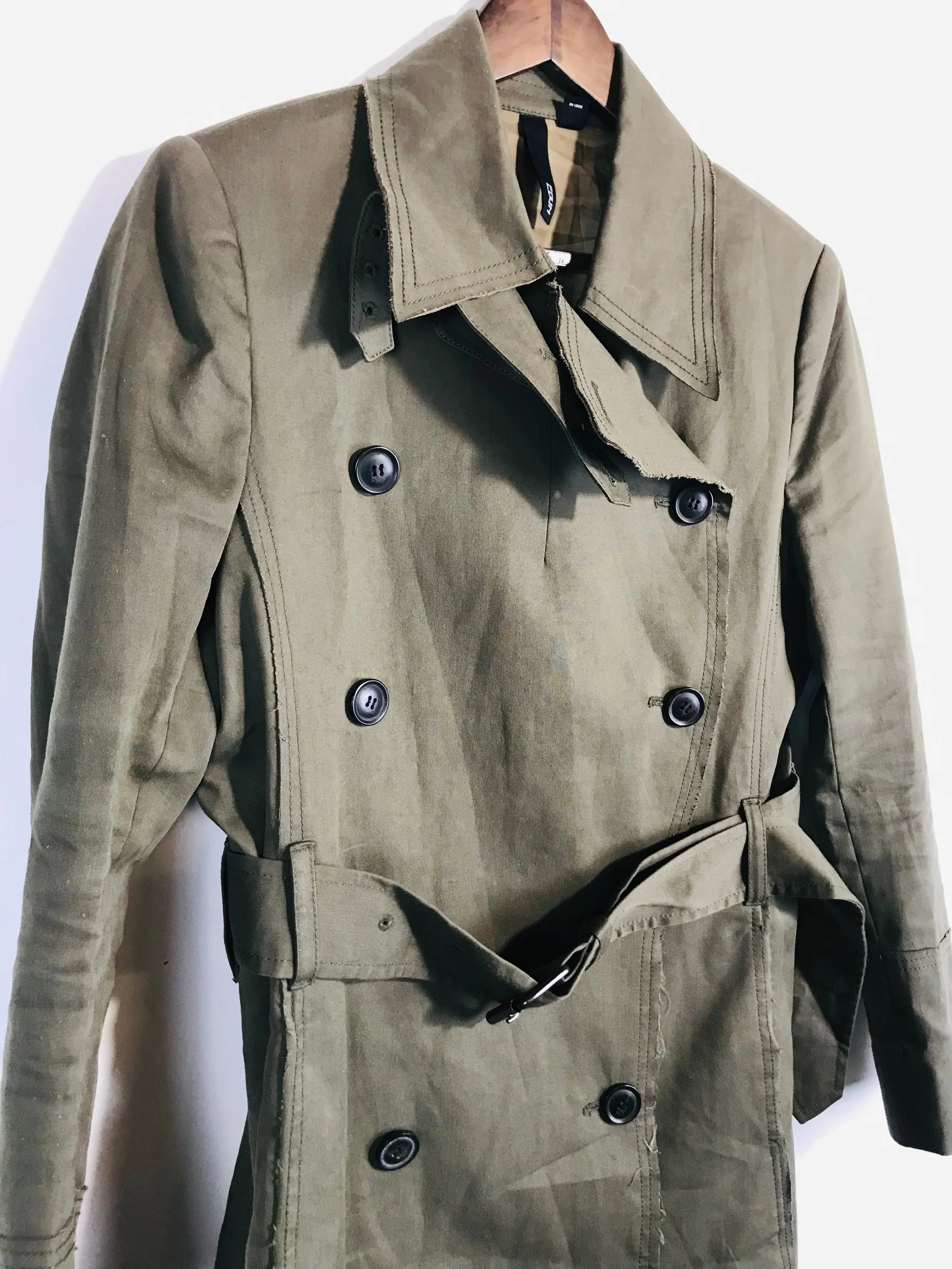 Edun Women's Cotton Trench Coat | M UK10-12 | Green