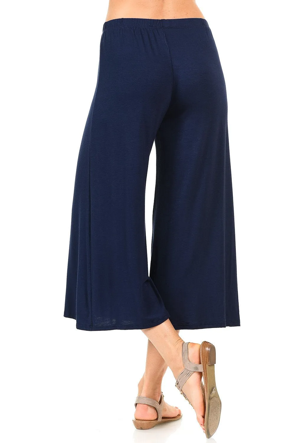 Elastic Waist Jersey Culottes Pants