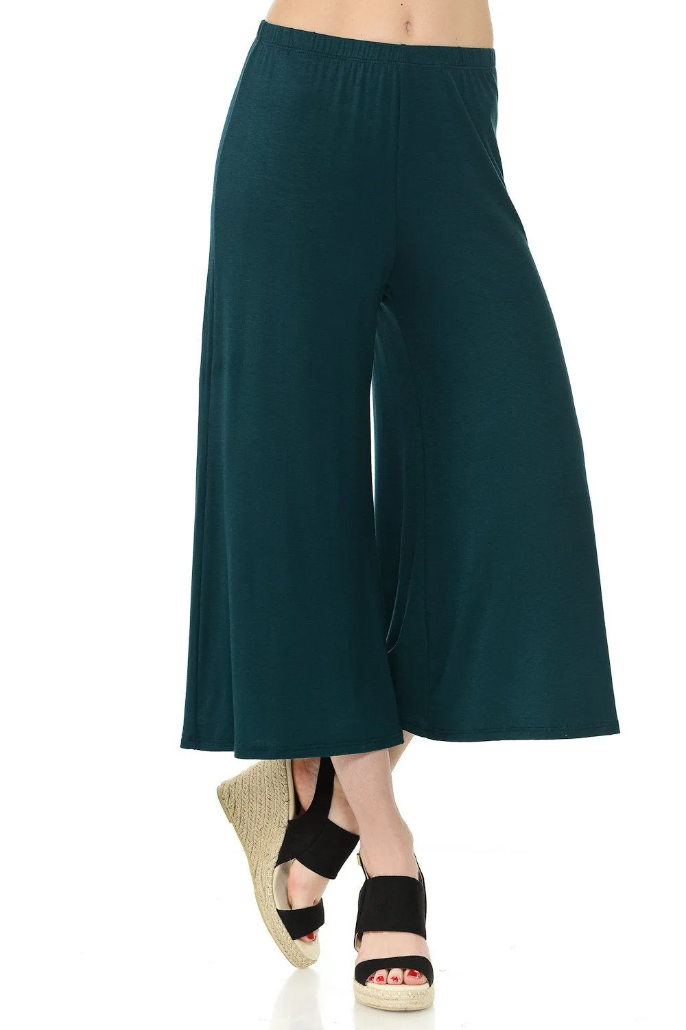 Elastic Waist Jersey Culottes Pants