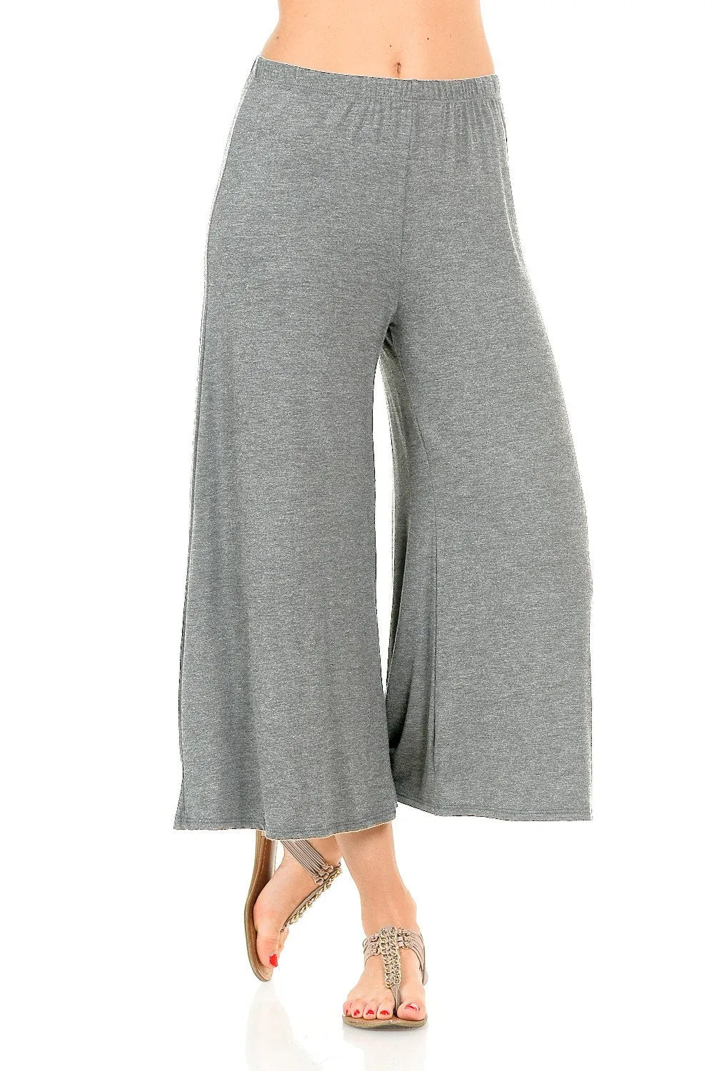 Elastic Waist Jersey Culottes Pants