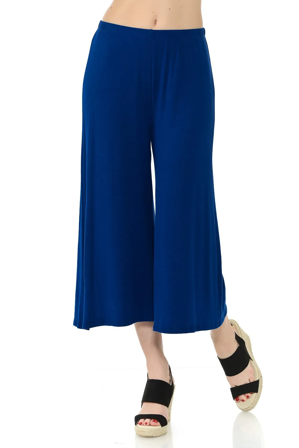 Elastic Waist Jersey Culottes Pants