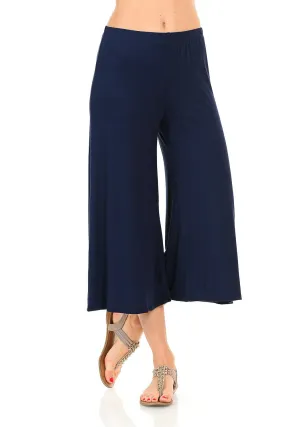 Elastic Waist Jersey Culottes Pants