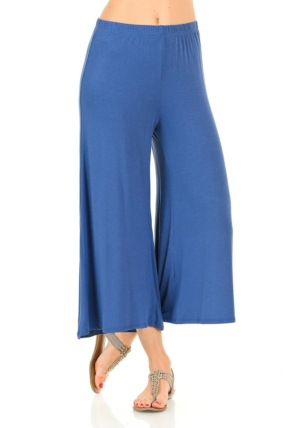 Elastic Waist Jersey Culottes Pants