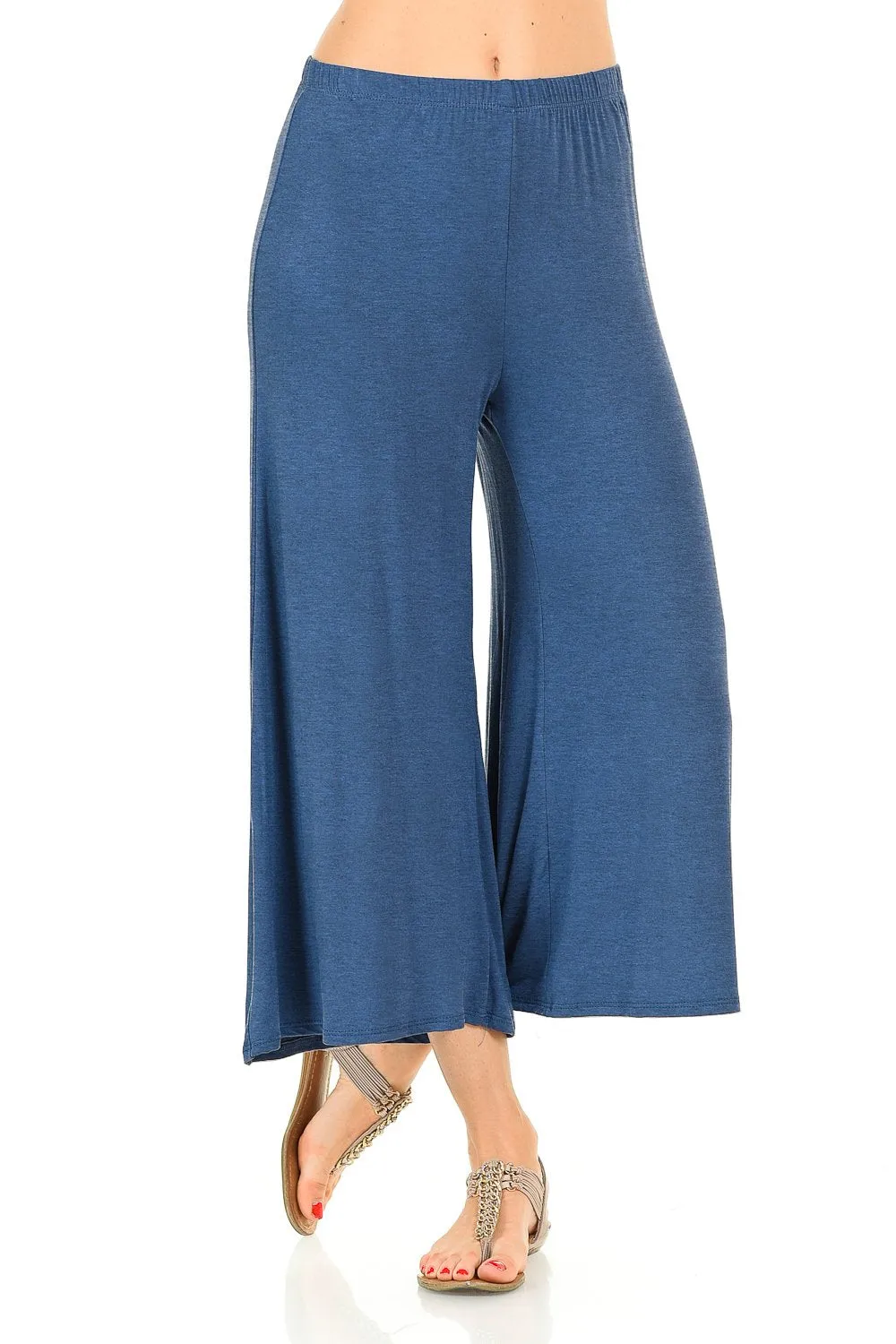 Elastic Waist Jersey Culottes Pants