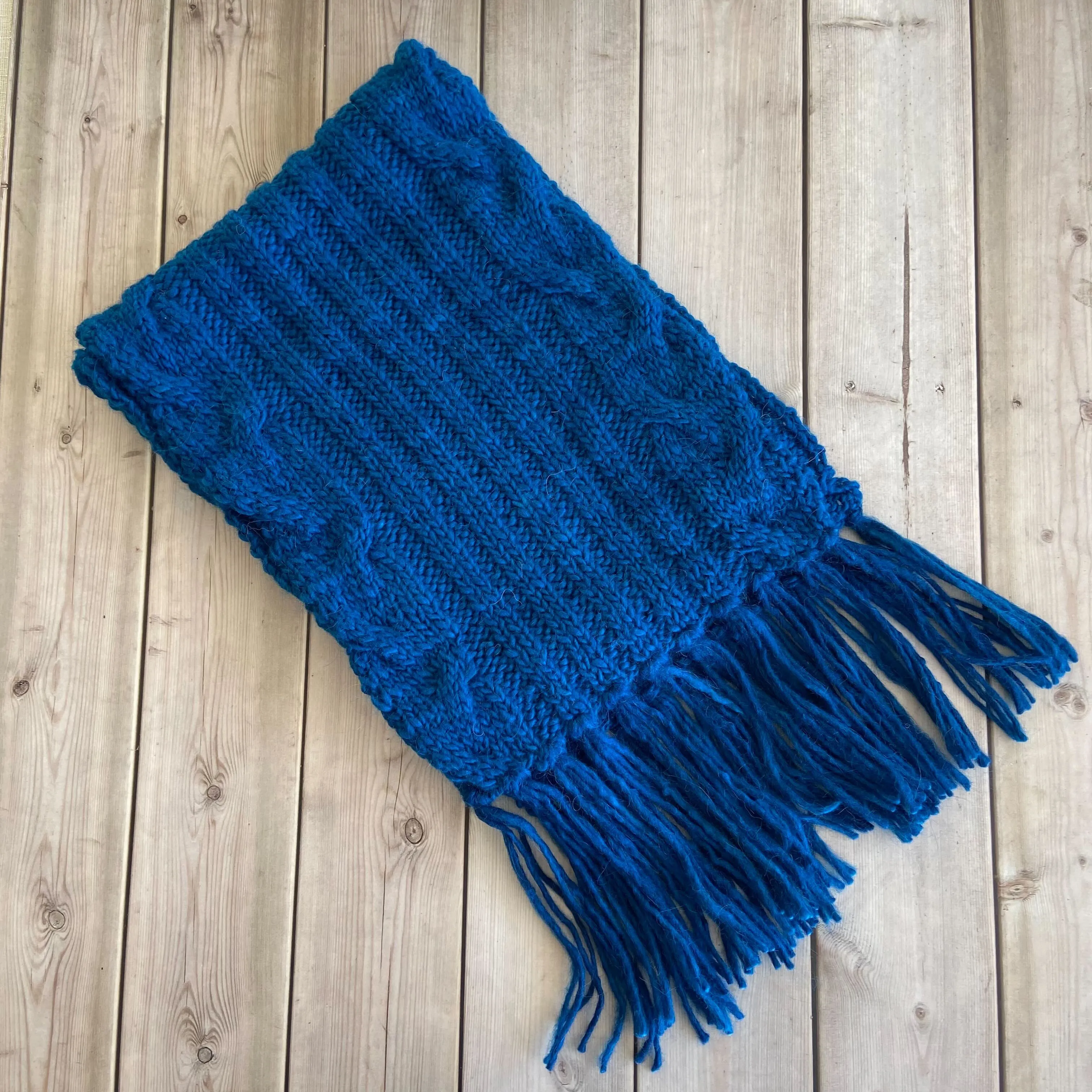 Electric Blue Alpaca Scarf