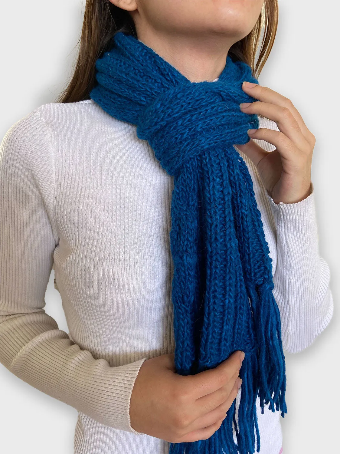 Electric Blue Alpaca Scarf