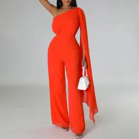 Elegant  Fashion Women Casual Solid  Wide Leg Jumpsuit