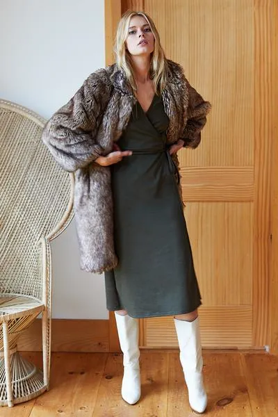 Emerson Fry Big Faux Fur Coat