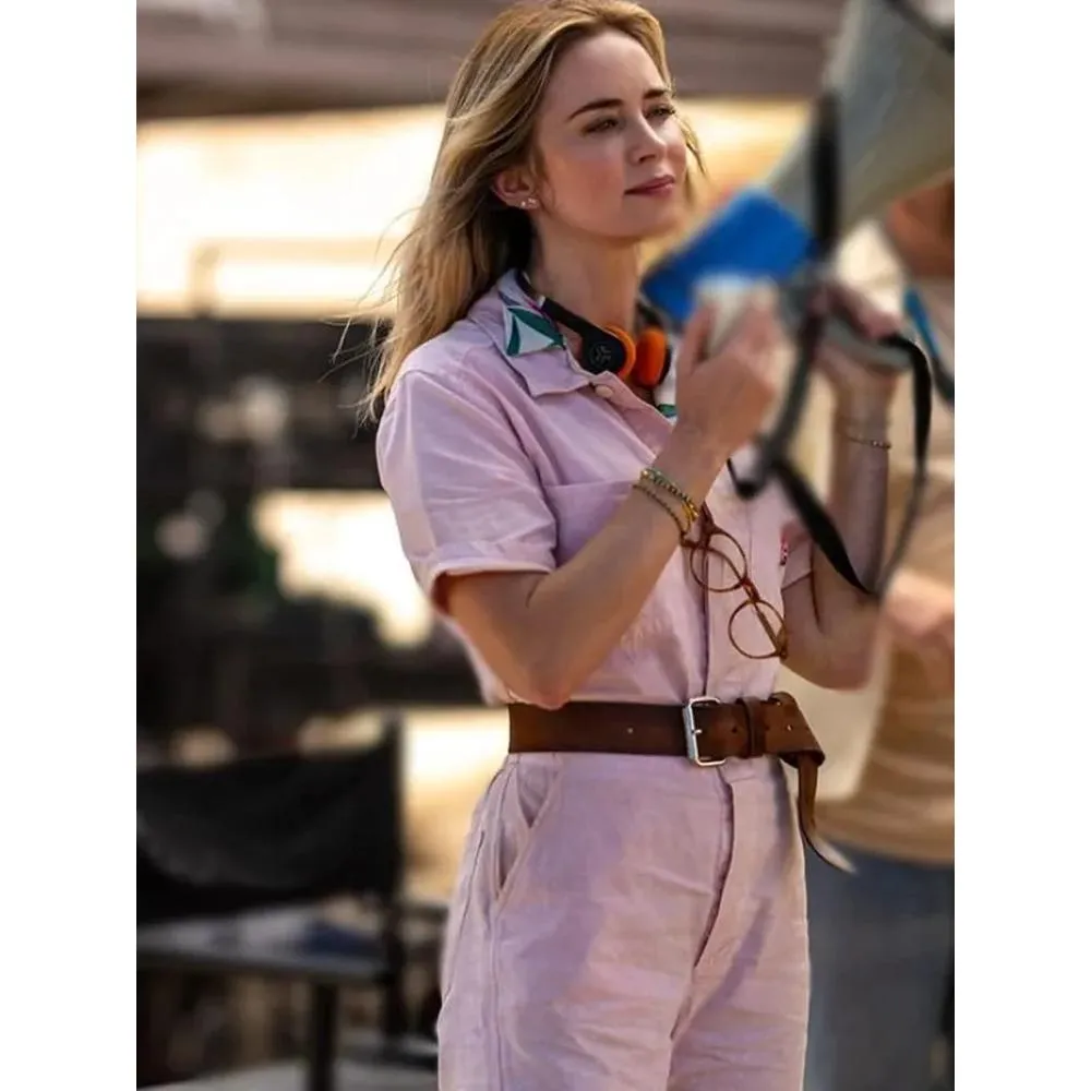 Emily Blunt Pink Jumpsuit